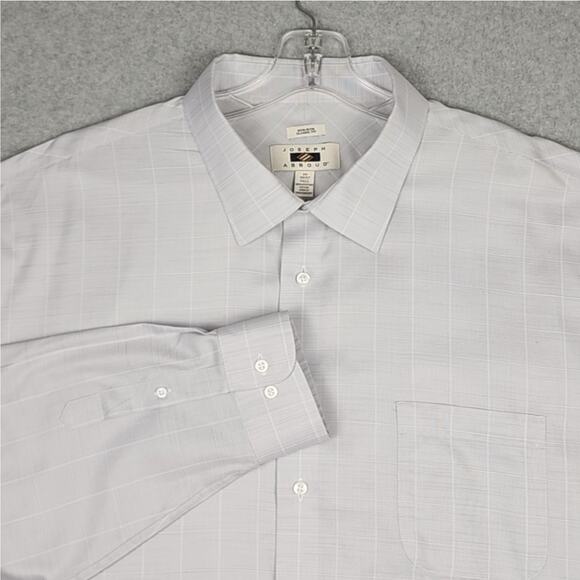 Joseph Abboud Men's Long Sleeve Shirt Button Up Gray Check Size 20 36/37 Tall - Picture 1 of 12